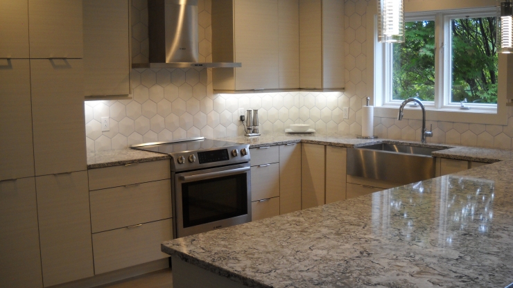 Kitchen with 3D Backsplash